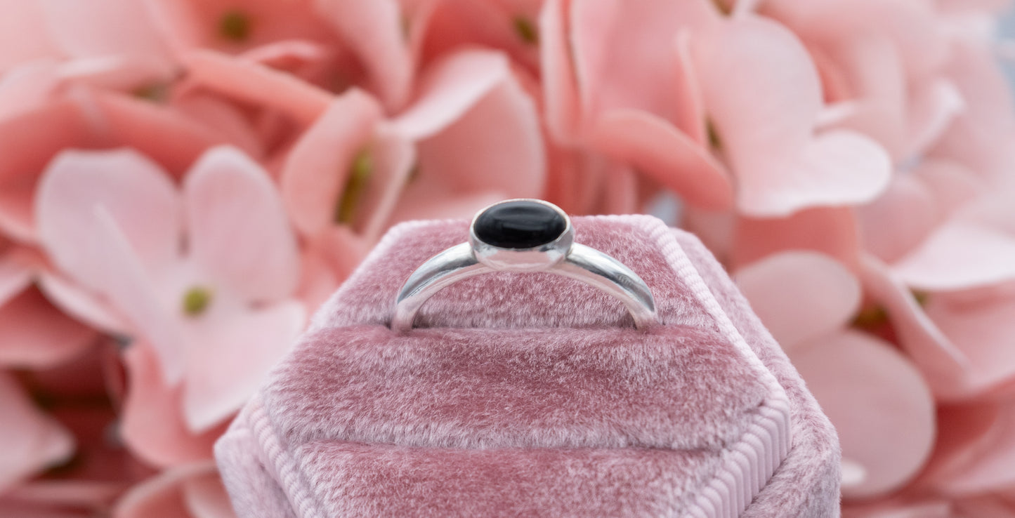 Black Onyx Ring Size P