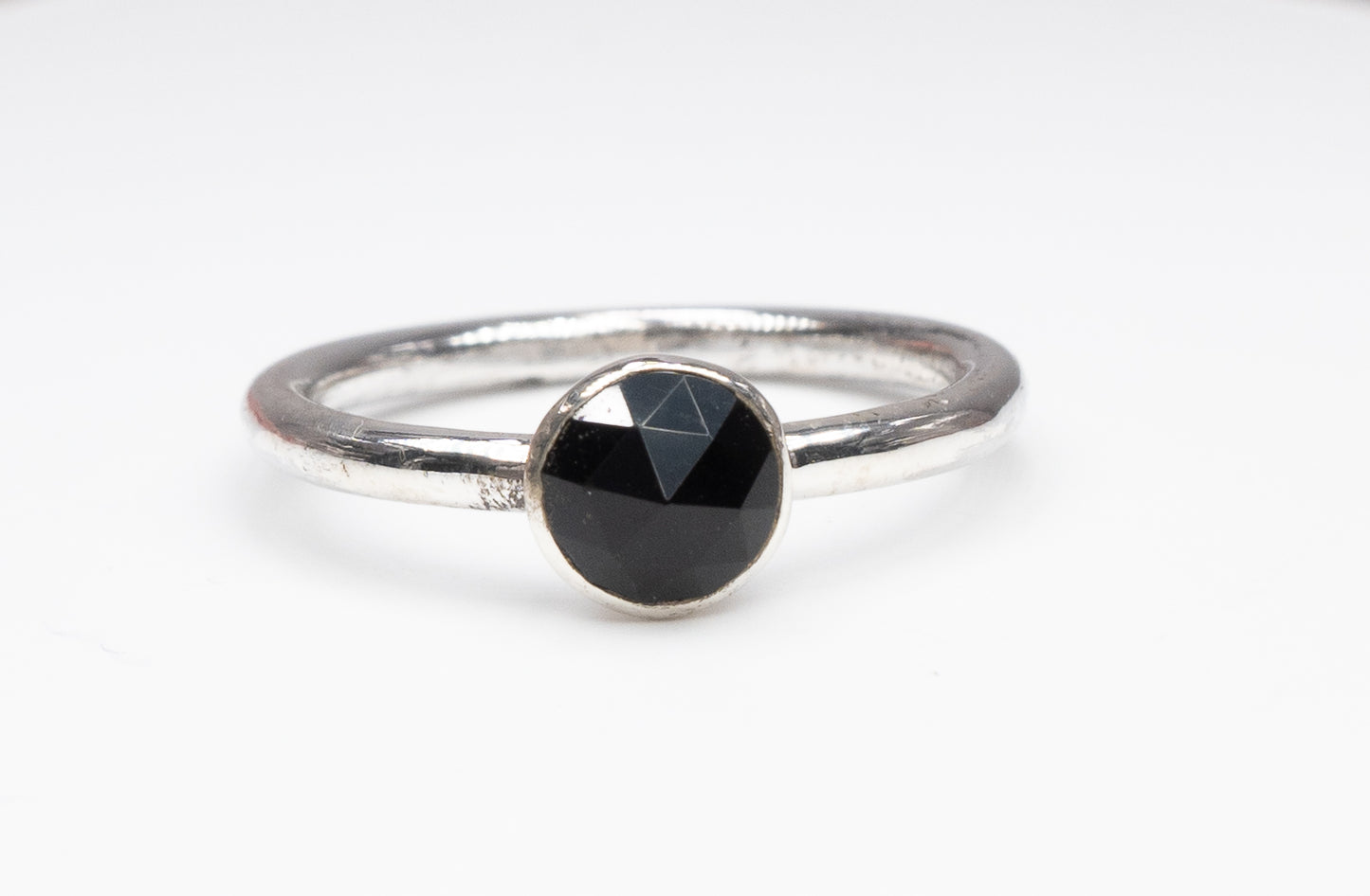 Rose Cut Black Onyx Ring Size N