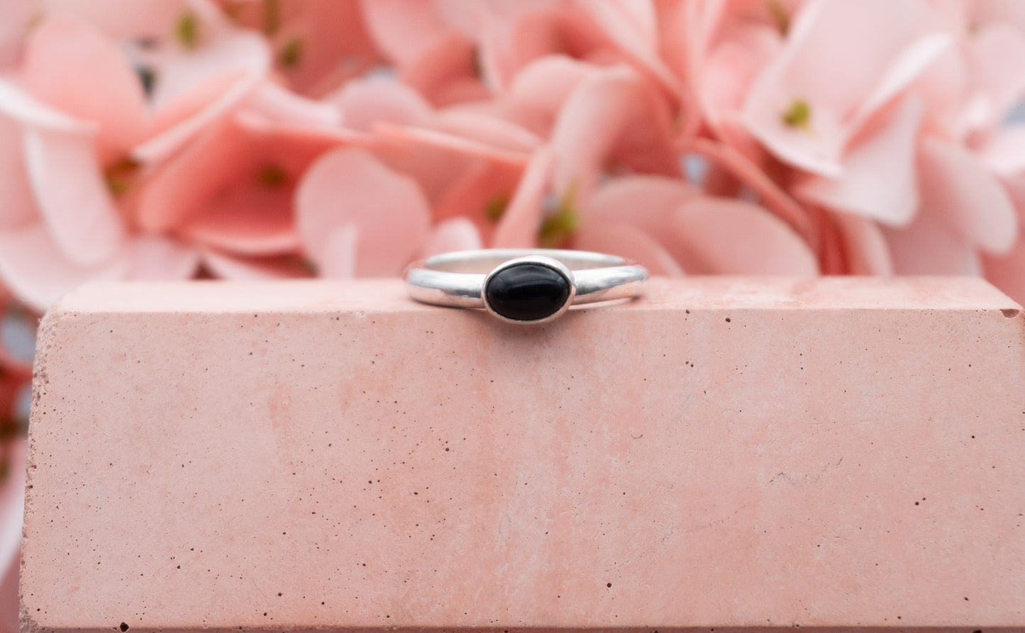 Black Onyx Ring Size P