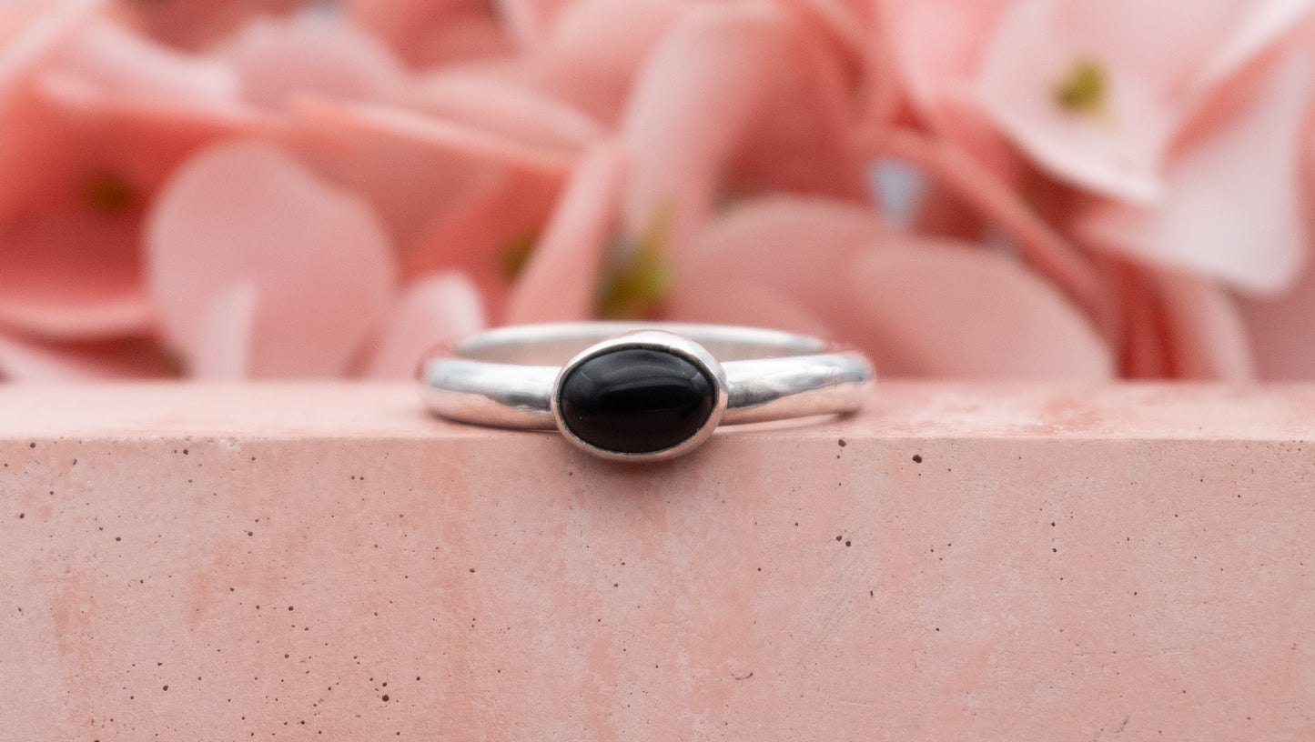 Black Onyx Ring Size P