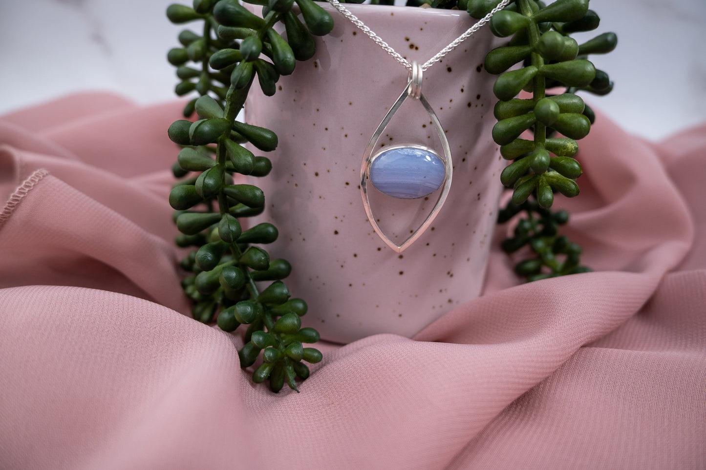 Blue Lace Agate Necklace