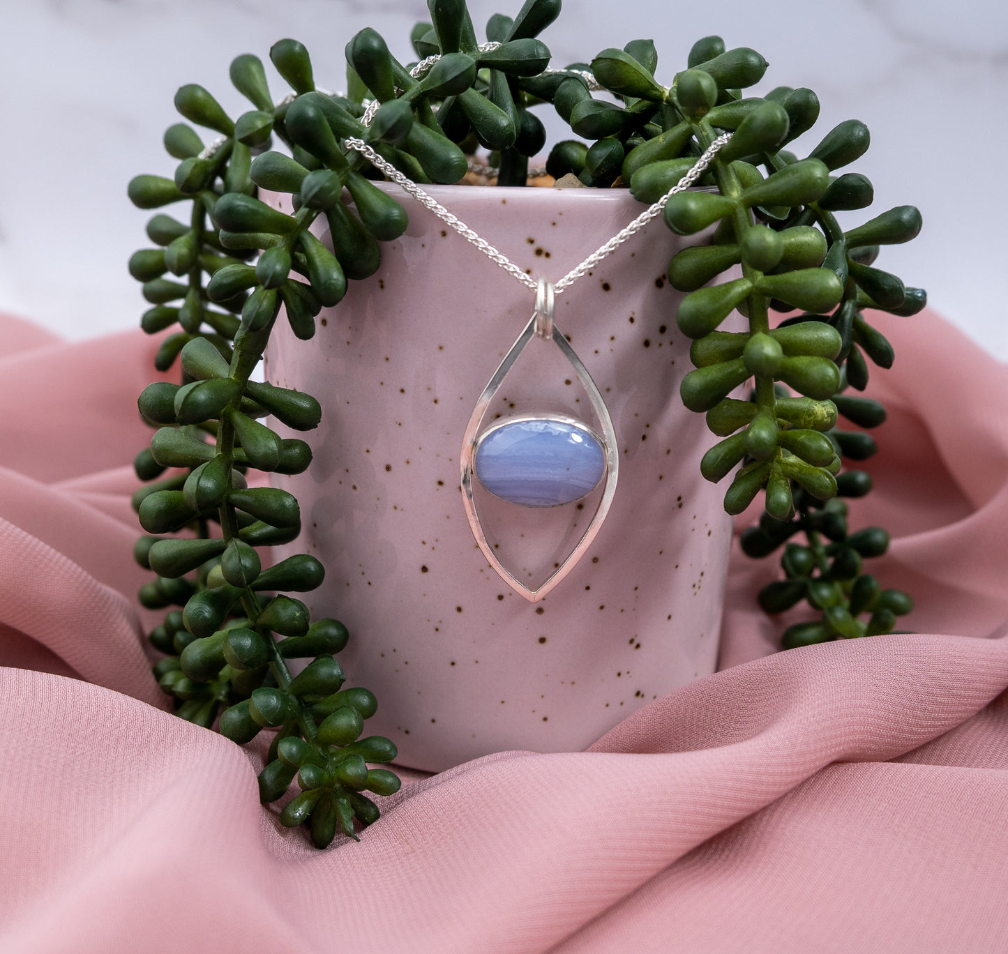 Blue Lace Agate Necklace