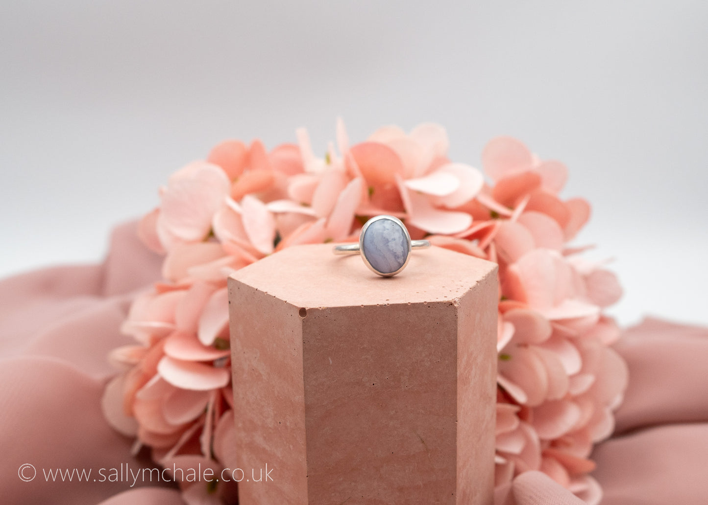 Blue Lace Agate Ring Size P