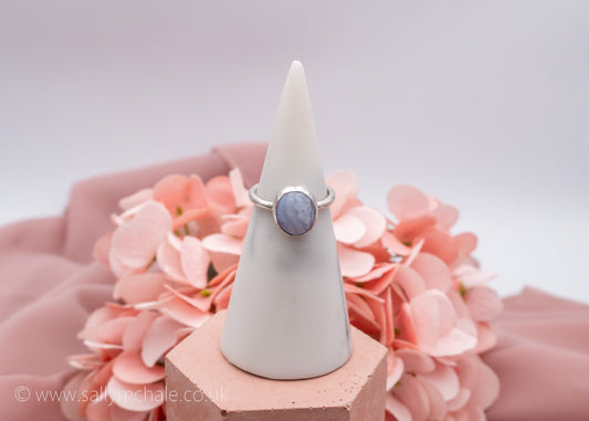 Blue Lace Agate Ring Size P