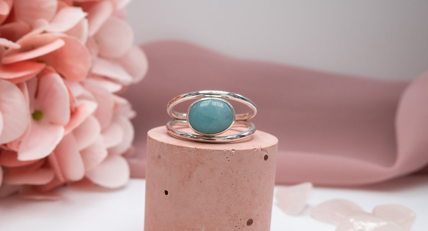 Chinese Amazonite Ring Size M