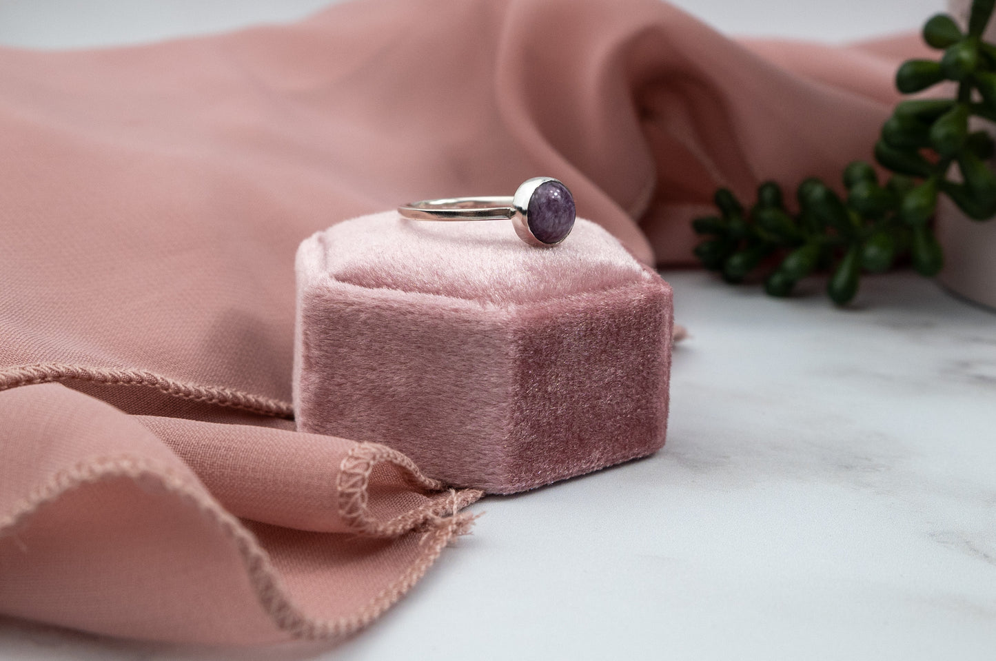 Purple Stone Ring Size Q