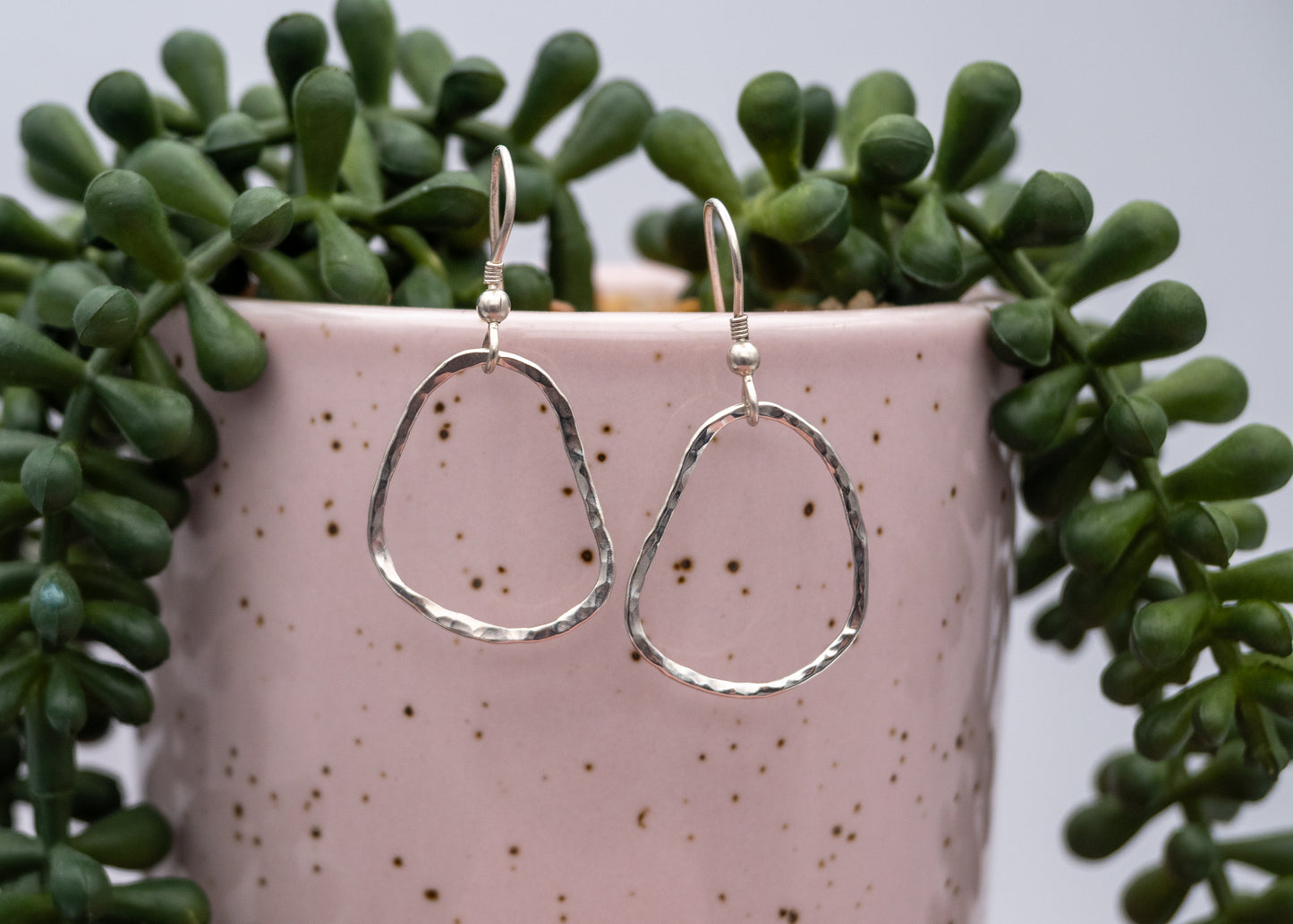 Silver Hammered Earrings