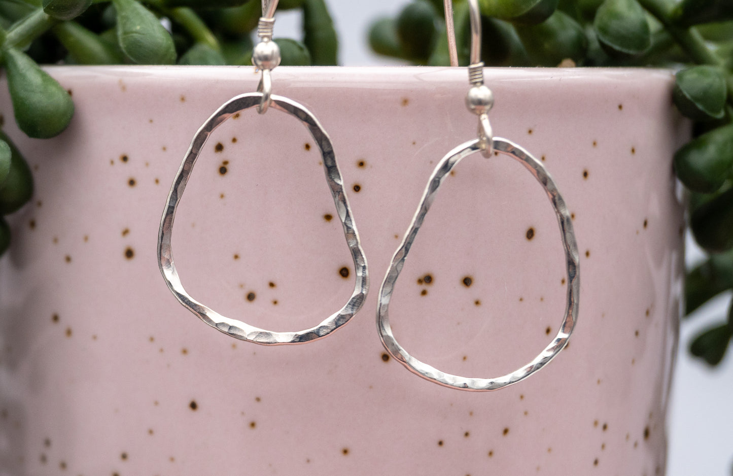 Silver Hammered Earrings