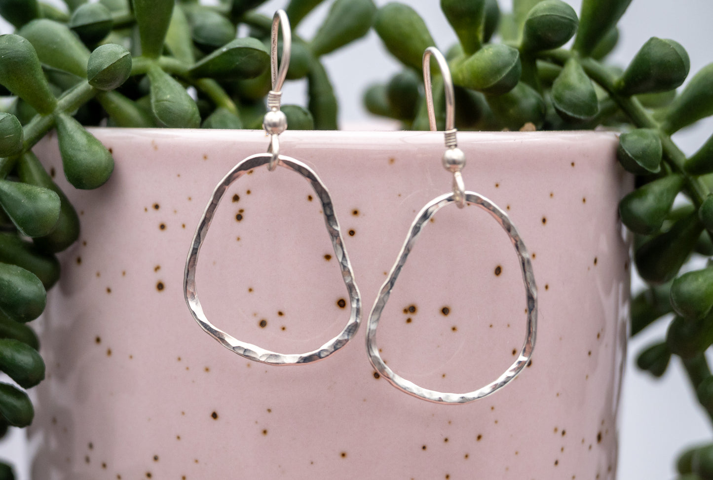 Silver Hammered Earrings