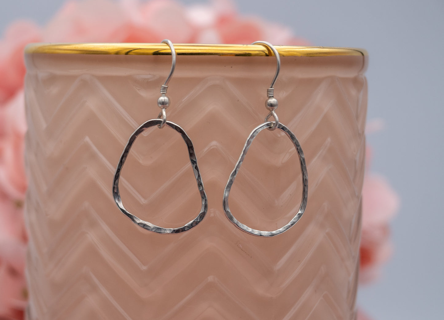 Silver Hammered Earrings