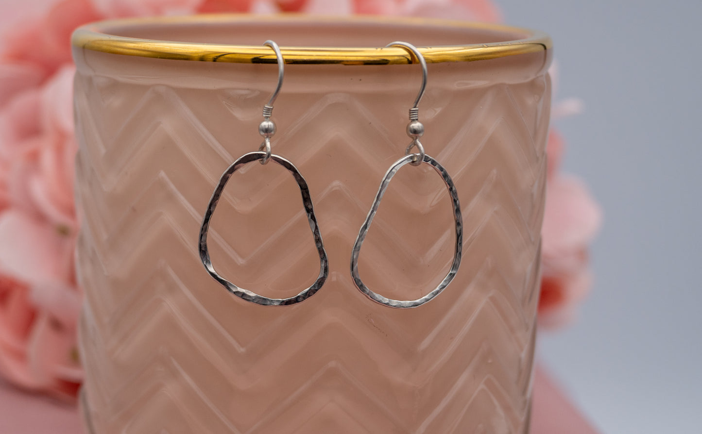 Silver Hammered Earrings