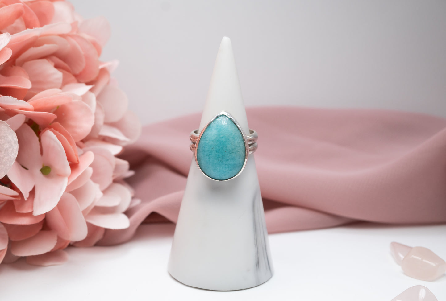 Peruvian Amazonite Ring Size P