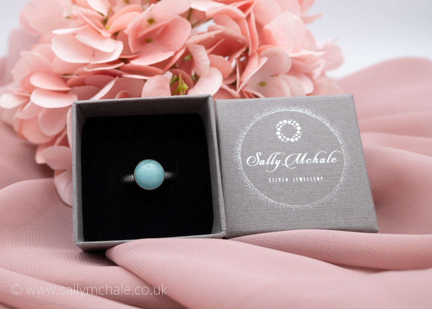 Silver Amazonite Ring Size O 1/2