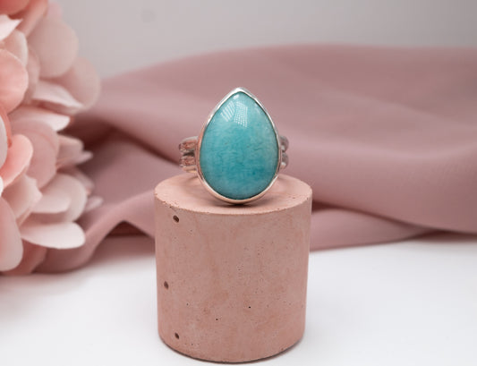 Peruvian Amazonite Ring Size P