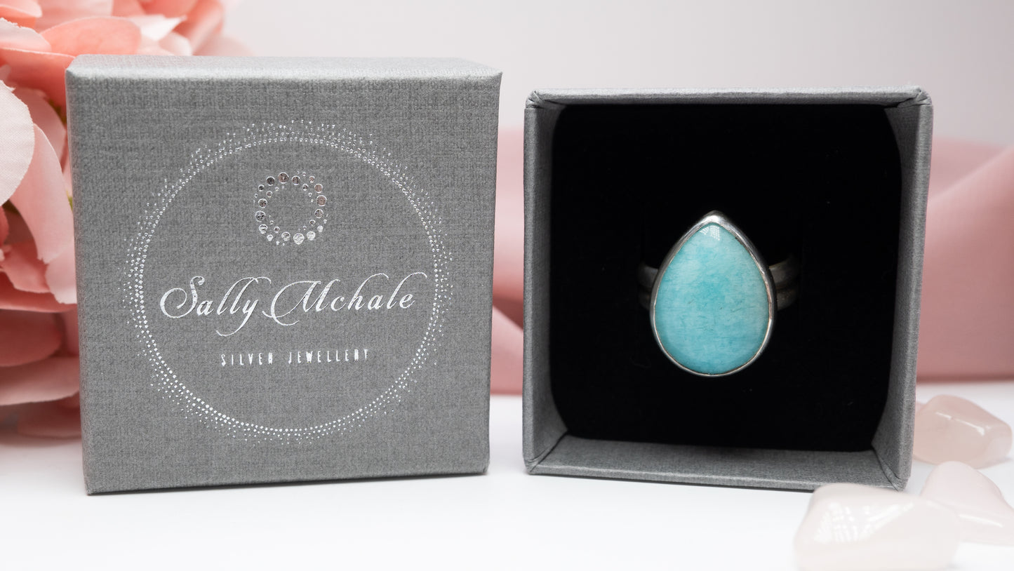 Peruvian Amazonite Ring Size P