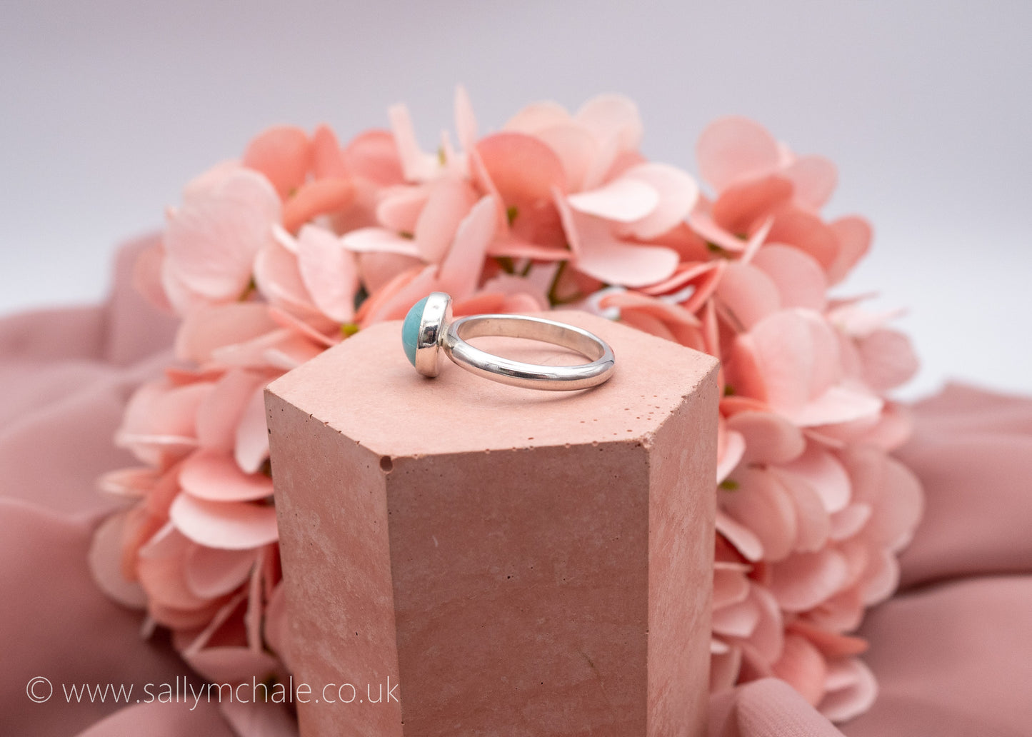 Silver Amazonite Ring Size O 1/2