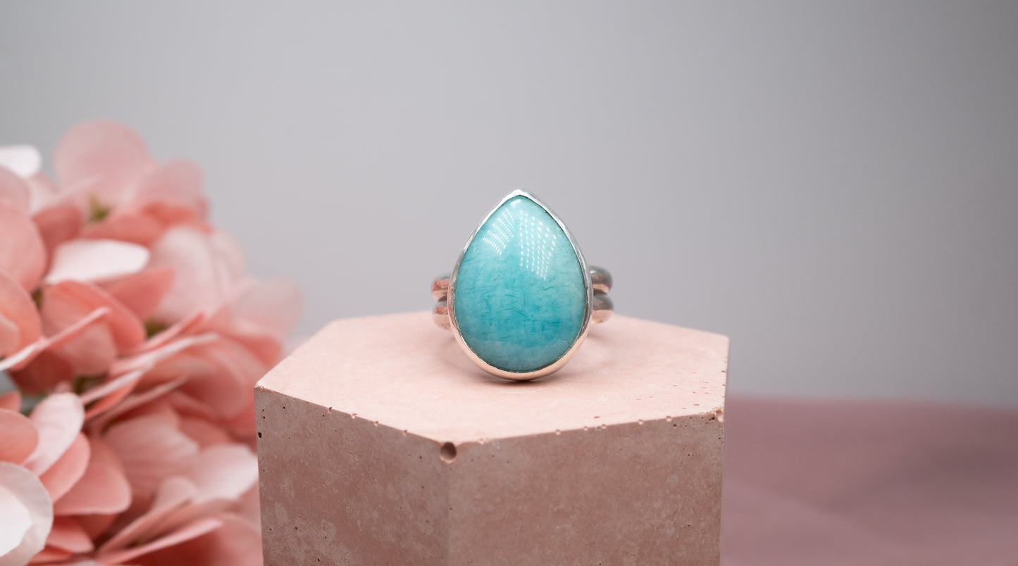 Peruvian Amazonite Ring Size P