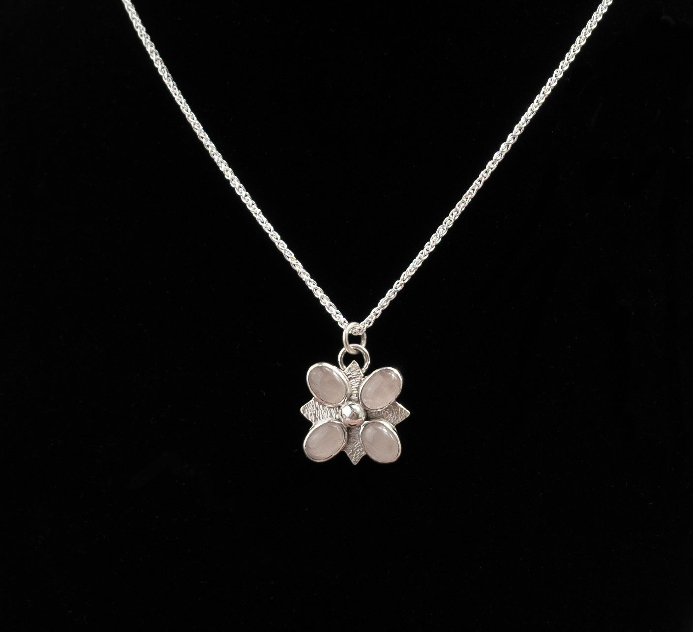 Rose Quartz Flower Pendant