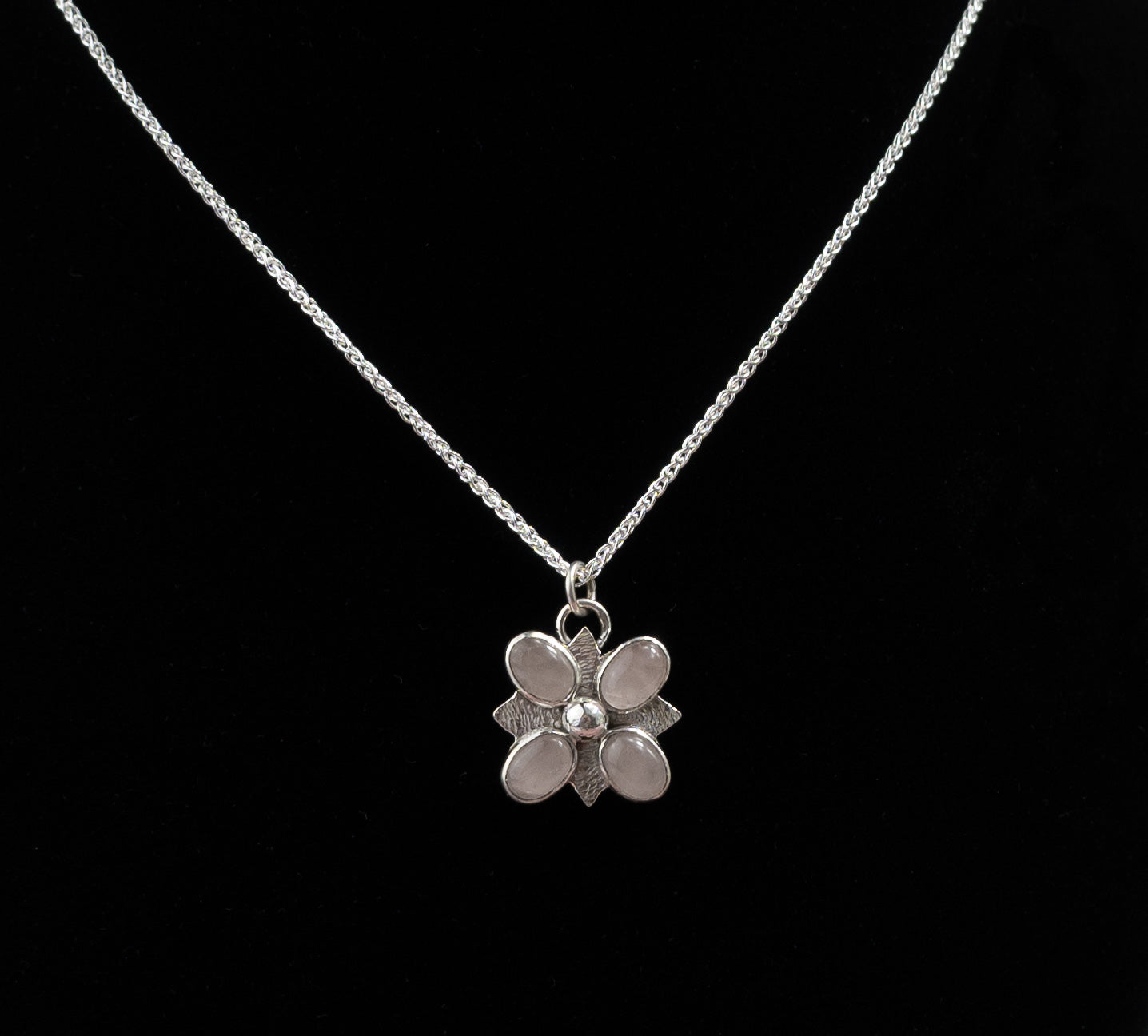 Rose Quartz Flower Pendant