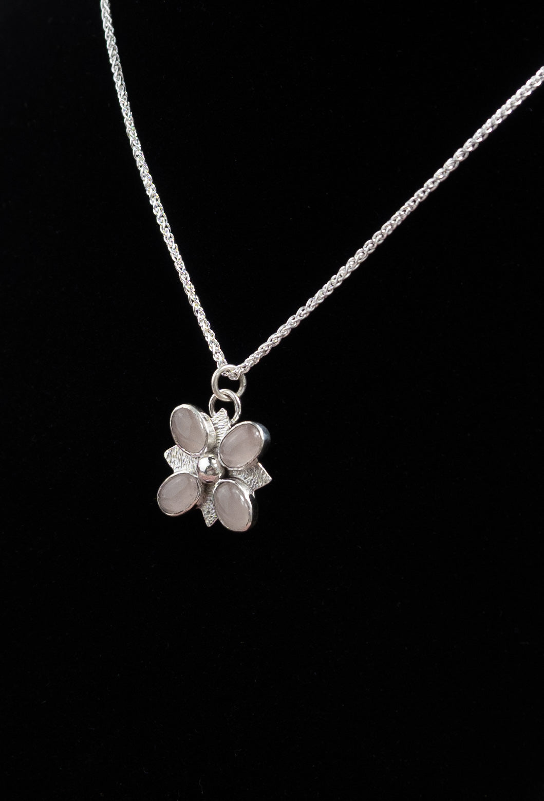 Rose Quartz Flower Pendant