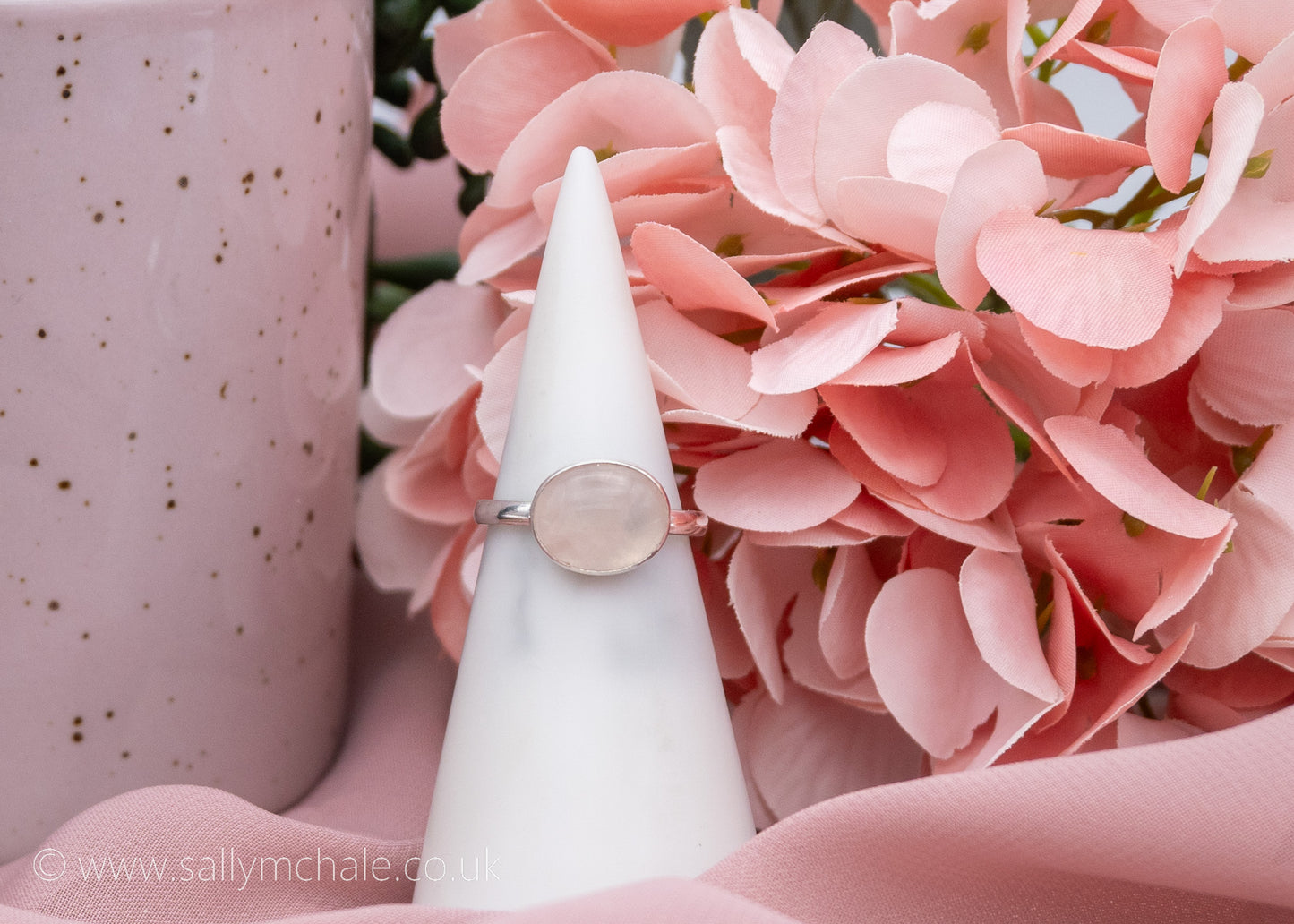 Rose Quartz Ring Size R