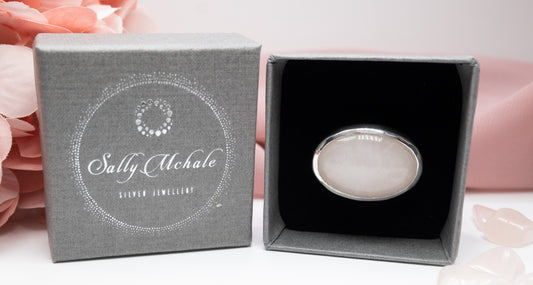 Rose Quartz Ring Size P