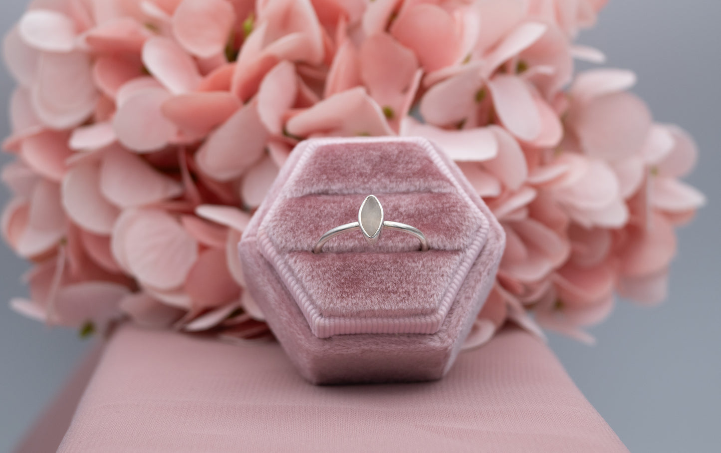 Rose Quartz Ring, Size P