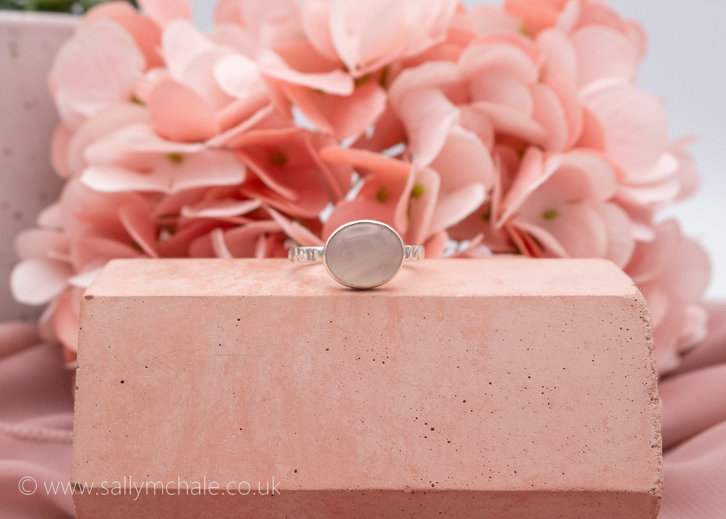 Rose Quartz Ring Size R