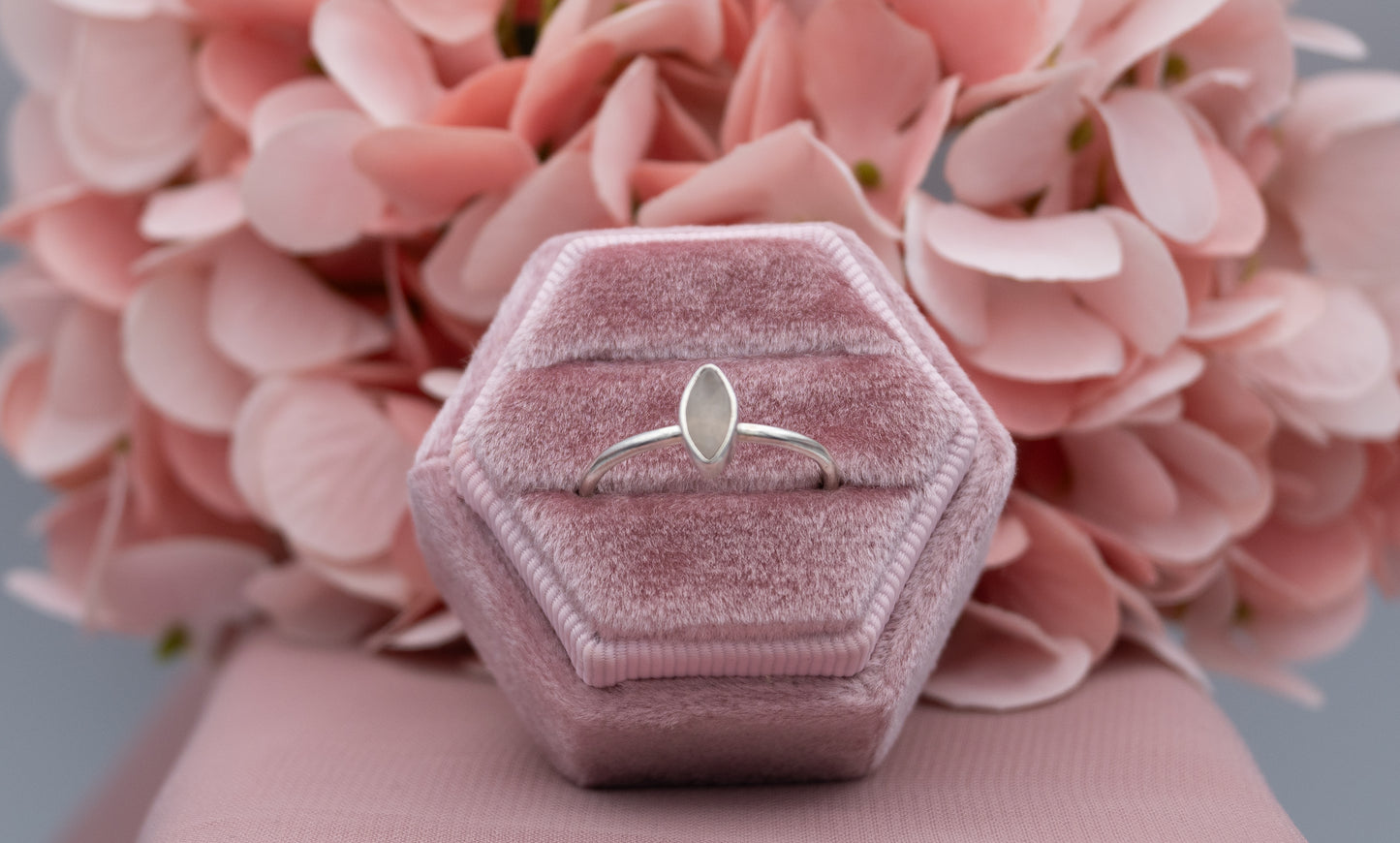 Rose Quartz Ring, Size P