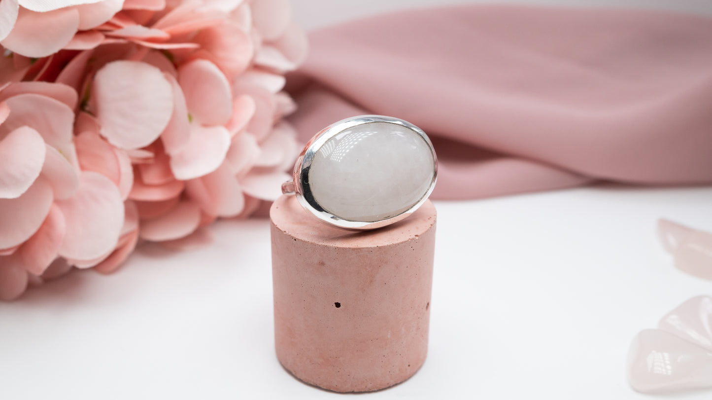 Rose Quartz Ring Size P