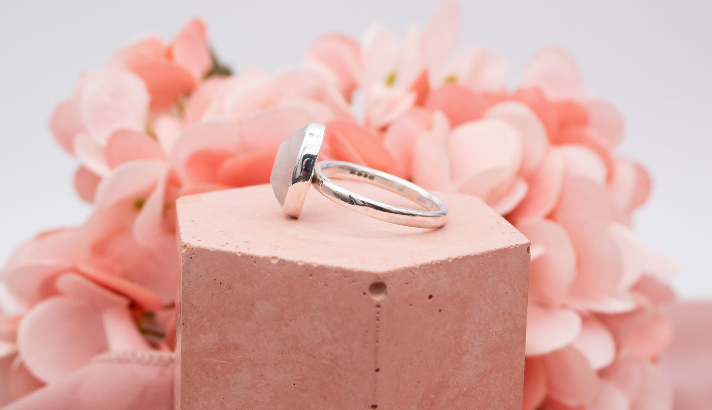 Rose Quartz Ring Size Q