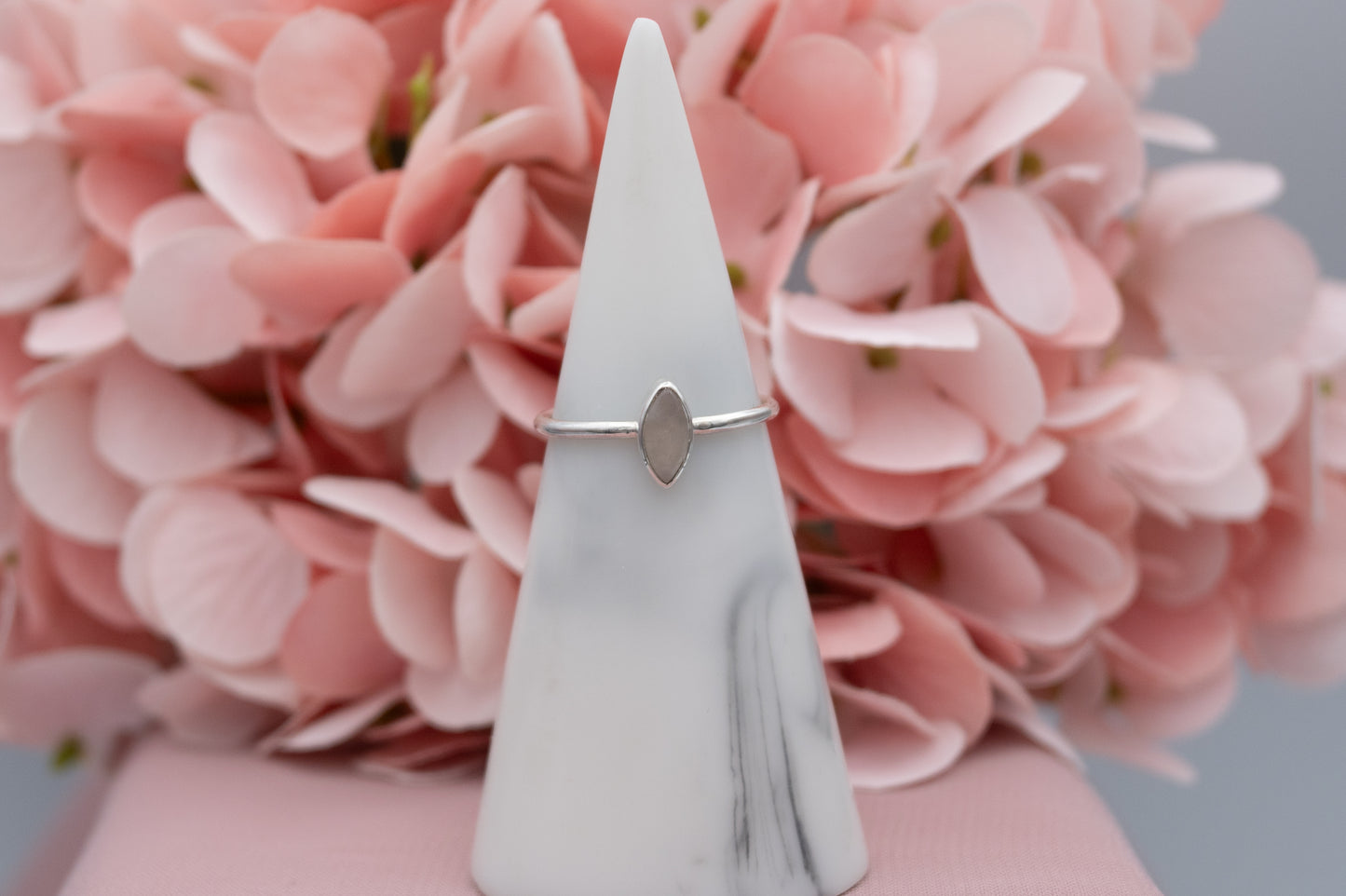 Rose Quartz Ring, Size P