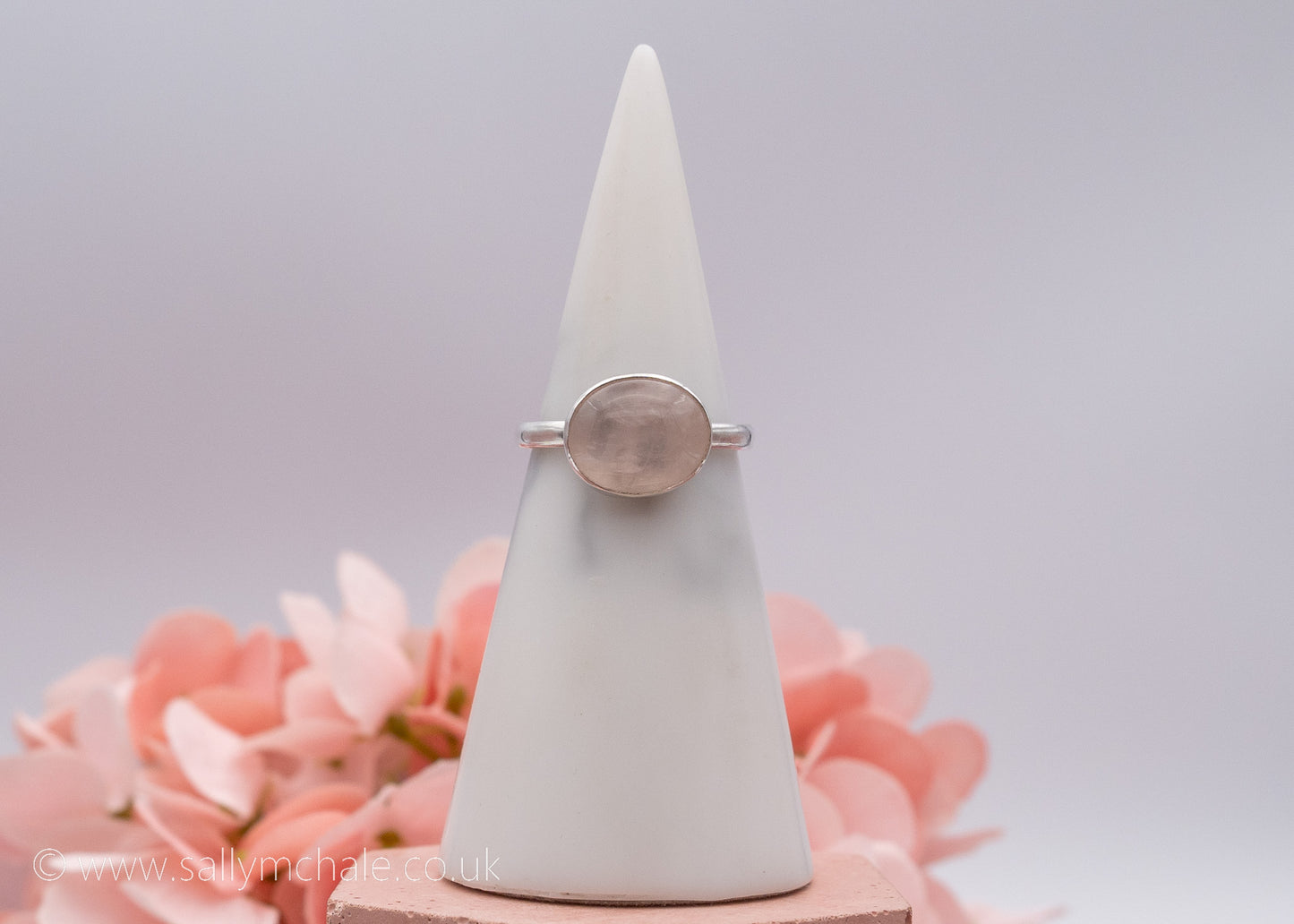 Rose Quartz Ring Size R