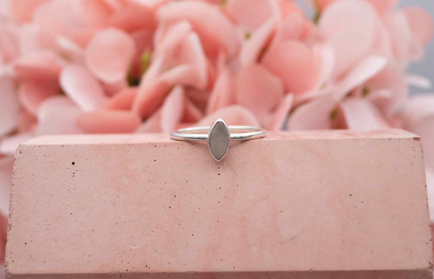 Rose Quartz Ring, Size P