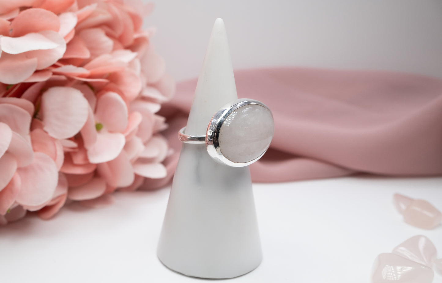 Rose Quartz Ring Size P