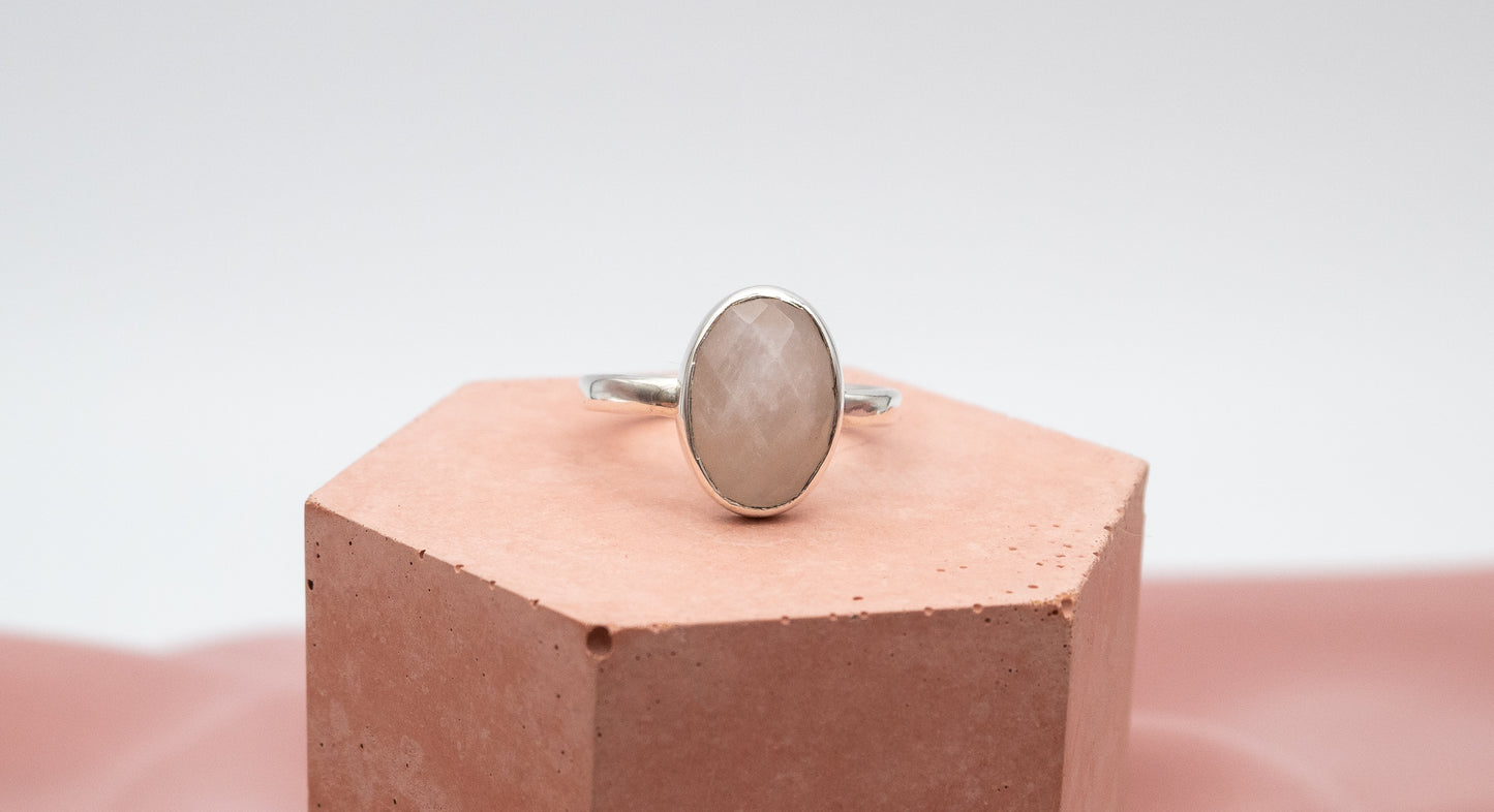 Rose Quartz Ring Size Q