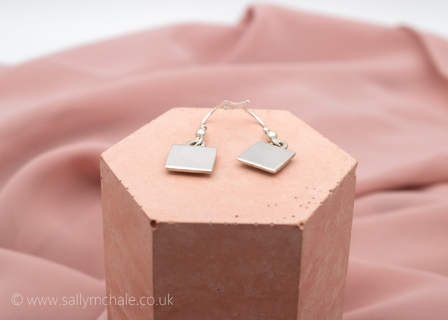 Silver Heart Stamp Earrings